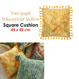 NNEDSZ Bedding House Van Gogh Wheatfield Yellow Filled Square Cushion