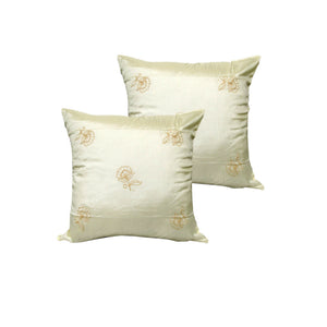NNEDSZ Accessorize Set of 2 Tiarni Embroidery Faux Silk Square Cushion Covers