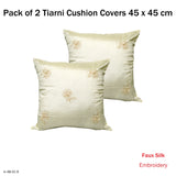 NNEDSZ Accessorize Set of 2 Tiarni Embroidery Faux Silk Square Cushion Covers