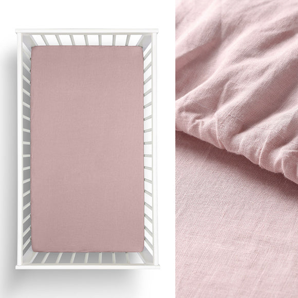 NNEDSZ Little Gem 1 Pc Pale Mauve Hemp Cot Fitted Sheet