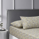 NNEDSZ Accessorize Lisa Teal Washed Cotton Printed Fitted Sheet Set King