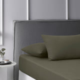 NNEDSZ Accessorize Caramel Washed Cotton Fitted Sheet Set Single