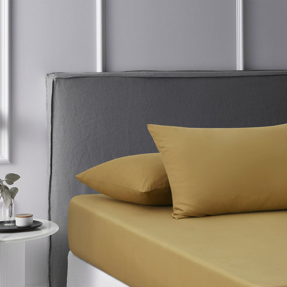 NNEDSZ Accessorize Pecan Washed Cotton Fitted Sheet Set Single