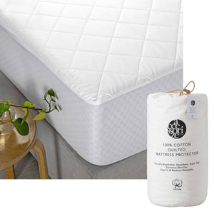 NNEDSZ Accessorize Cotton Quilted Mattress Protector Single