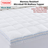 NNEDSZ Cloudland 750GSM Memory Resistant Microball Fill Mattress Topper Double