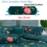 NNEDSZ Studio Fleur Grandeur Dark Blue Neck Roll Cushion