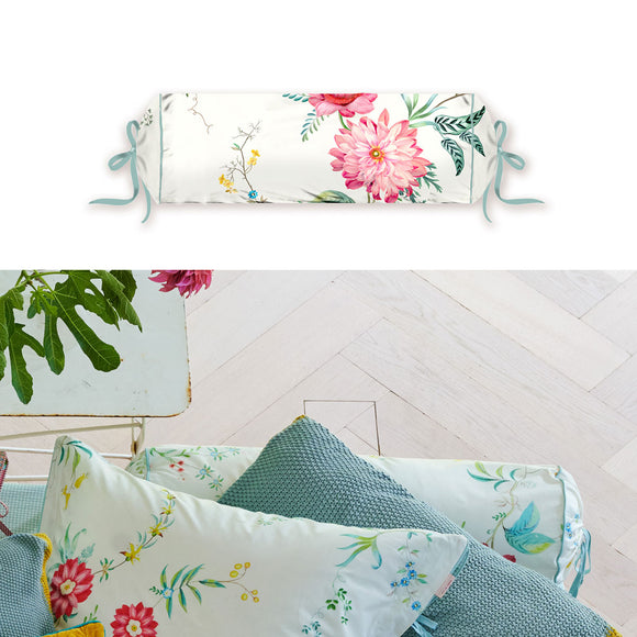 NNEDSZ Studio Fleur Grandeur White Neck Roll Cushion