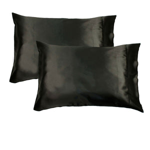 NNEDSZ Accessorize 300TC Deluxe Essentials Satin Standard Pillowcases Black