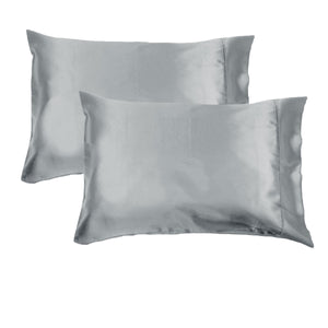 NNEDSZ Accessorize 300TC Deluxe Essentials Satin Standard Pillowcases Silver