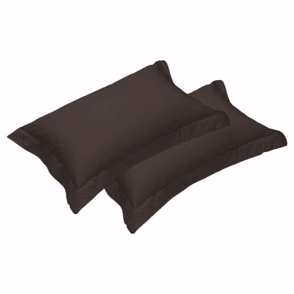 NNEDSZ 500TC Pair of Egyptian Cotton Tailored Standard Pillowcases Chocolate