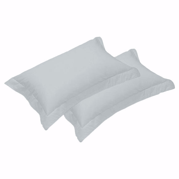 NNEDSZ 500TC Pair of Egyptian Cotton Tailored Standard Pillowcases Silver