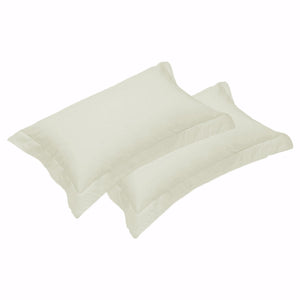 NNEDSZ 500TC Pair of Egyptian Cotton Tailored Standard Pillowcases Vanilla