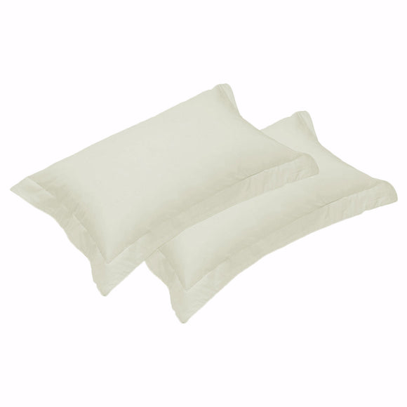 NNEDSZ 500TC Pair of Egyptian Cotton Tailored Standard Pillowcases Vanilla