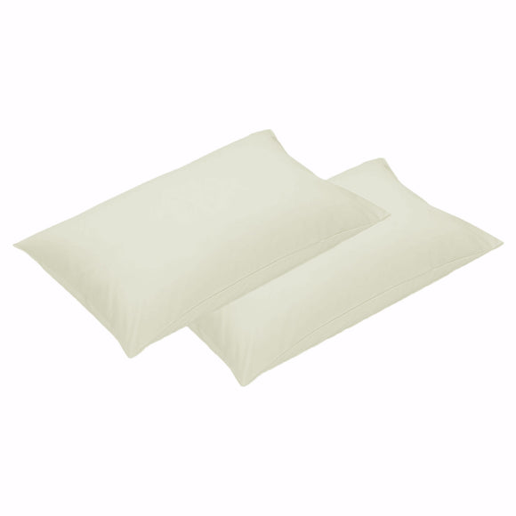 NNEDSZ 500TC Pair of Cotton Standard Pillowcases Vanilla