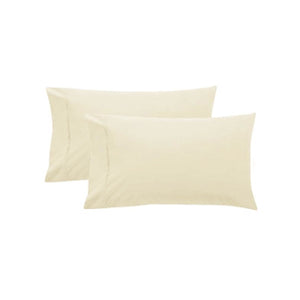 NNEDSZ Pair of Pure Cotton 250TC Standard Pillowcases Cream