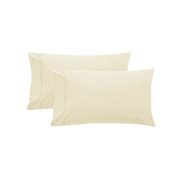 NNEDSZ Pair of Pure Cotton 250TC Standard Pillowcases Cream