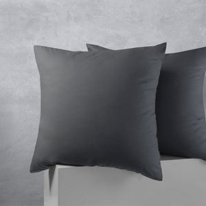 NNEDSZ Accessorize Pair of Cotton Polyester European Pillowcases Charcoal