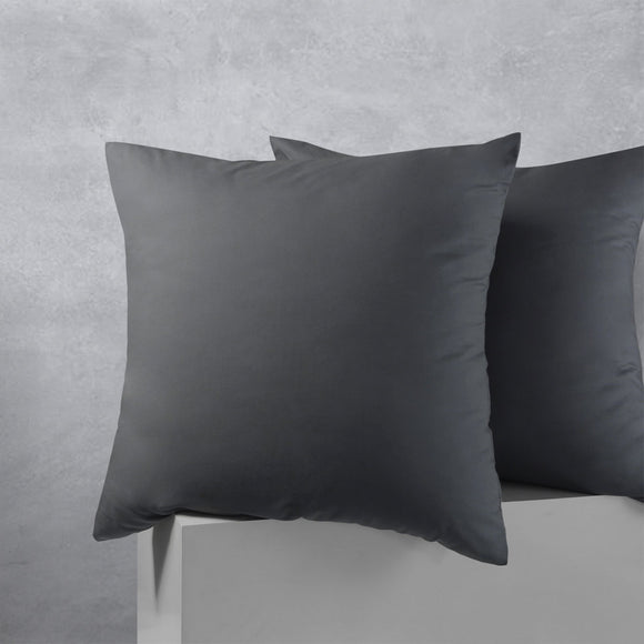 NNEDSZ Accessorize Pair of Cotton Polyester European Pillowcases Charcoal