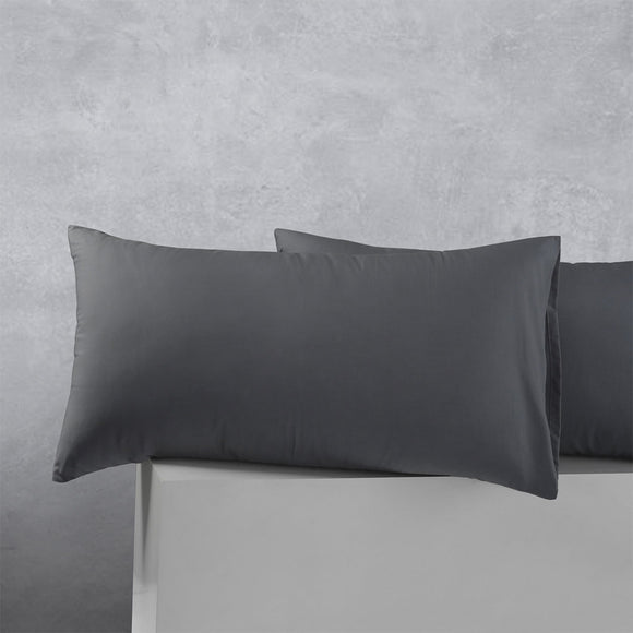 NNEDSZ Accessorize Pair of Cotton Polyester King Pillowcases Charcoal
