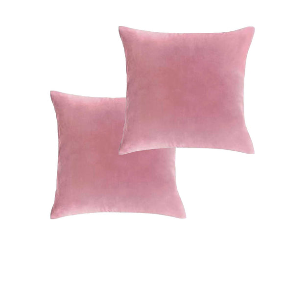 NNEDSZ Vintage Design Homewares Pair of Cotton Velvet European Pillowcases Smokey Rose