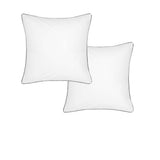 NNEDSZ Accessorize Pair of White/Black Piped Hotel Deluxe Cotton European Pillowcases