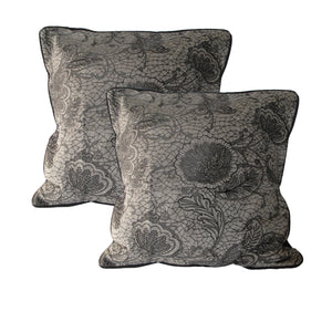 NNEDSZ Accessorize Pair of Trudie Lace European Pillowcases Black