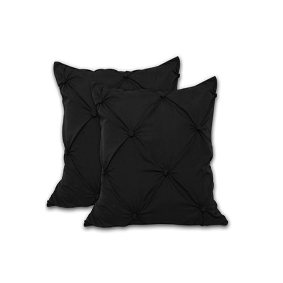 NNEDSZ Accessorize 2 Pce Puffy European Pillowcases Black
