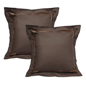 NNEDSZ Accessorize Pair of Sequins Chocolate European Pillowcases 65 x 65 cm