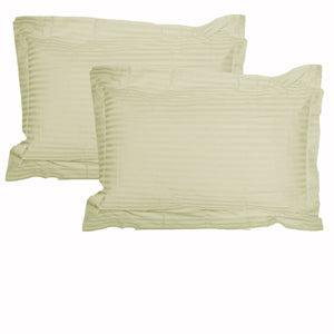 NNEDSZ Accessorize 325TC Pair of Stripe Jumbo / Queen Pillowcases Ecru