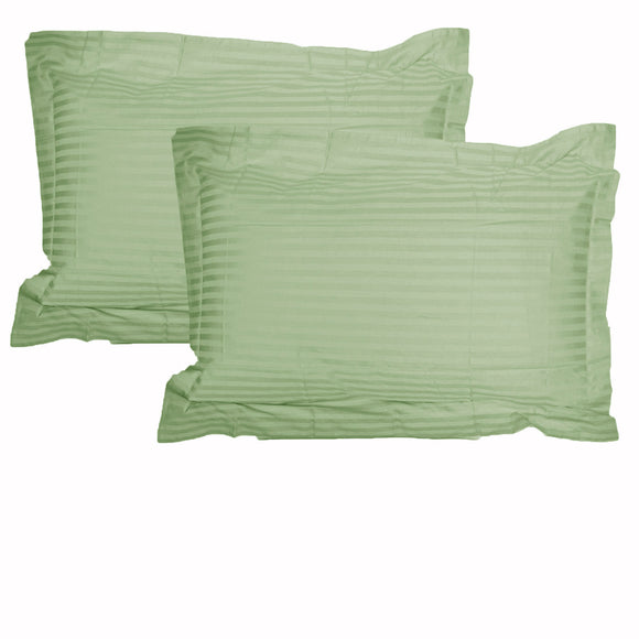 NNEDSZ Accessorize 325TC Pair of Stripe Jumbo / Queen Pillowcases Green