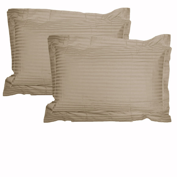 NNEDSZ Accessorize 325TC Pair of Stripe Jumbo / Queen Pillowcases Linen