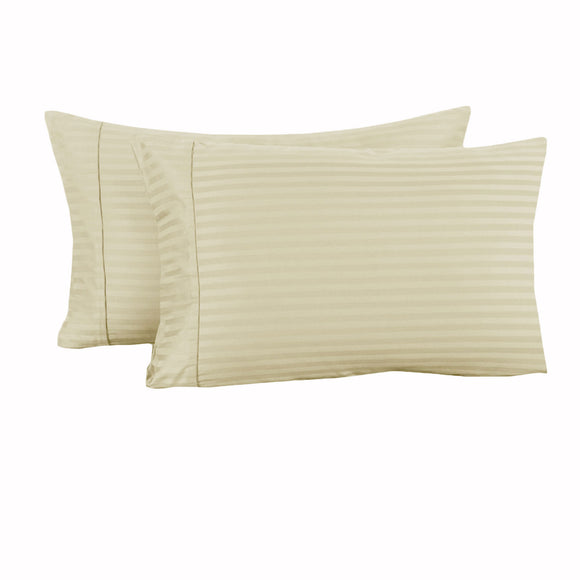NNEDSZ Accessorize 325TC Pair of Cuffed Standard Pillowcases Ecru