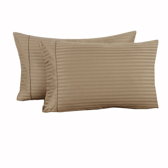 NNEDSZ Accessorize 325TC Pair of Cuffed Standard Pillowcases Mocha