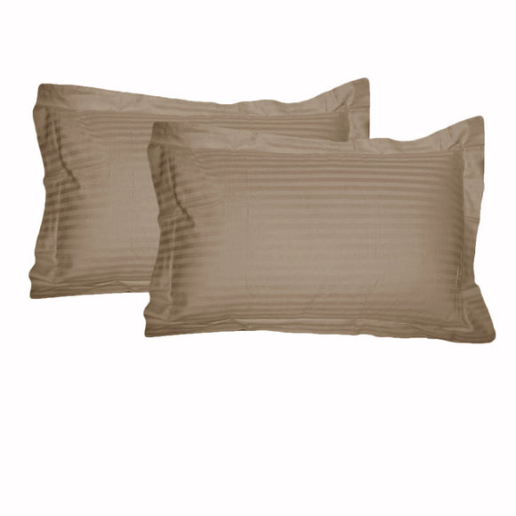 NNEDSZ Accessorize 325TC Pair of Tailored Standard Pillowcases Mocha