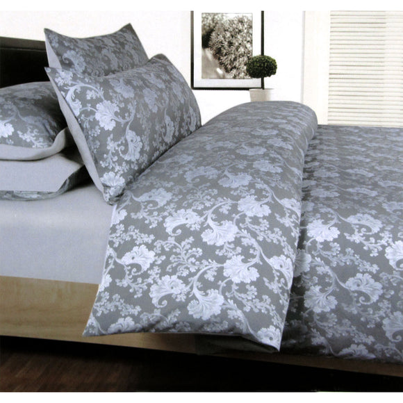 NNEDSZ Accessorize Annabelle Grey Jacquard Quilt Cover Set Double