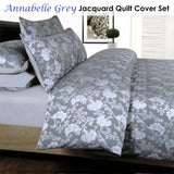 NNEDSZ Accessorize Annabelle Grey Jacquard Quilt Cover Set Double