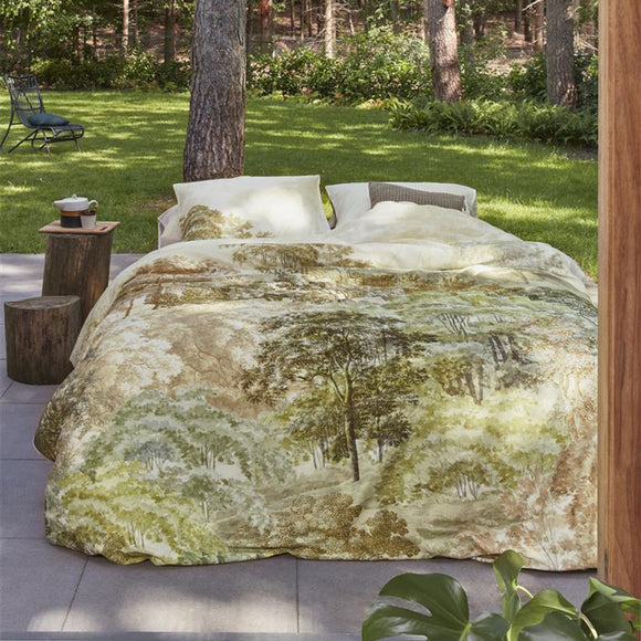 NNEDSZ Bedding House Arcadia Green Cotton Sateen Quilt Cover Set Queen