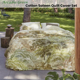 NNEDSZ Bedding House Arcadia Green Cotton Sateen Quilt Cover Set Queen