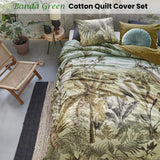 NNEDSZ Bedding House Banda Green Cotton Quilt Cover Set Queen