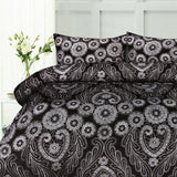 NNEDSZ Big Sleep Batik Black Quilt Cover Set Double