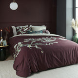 NNEDSZ Bedding House Van Gogh Blossom Dark Red Cotton Quilt Cover Set Queen