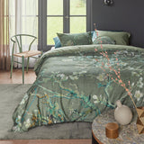 NNEDSZ Bedding House Blossoming Green Cotton Sateen Quilt Cover Set King
