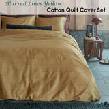 NNEDSZ Studio Blurred Lines Yellow Cotton Sateen Quilt Cover Set King