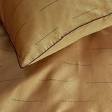NNEDSZ Studio Blurred Lines Yellow Cotton Sateen Quilt Cover Set Queen