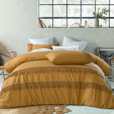 NNEDSZ Vintage Design Homewares Boho Ochre Cotton Tassel Quilt Cover Set King