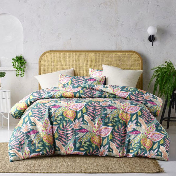 NNEDSZ Accessorize Betty Carmila Printed Linen Cotton Quilt Cover Set Queen