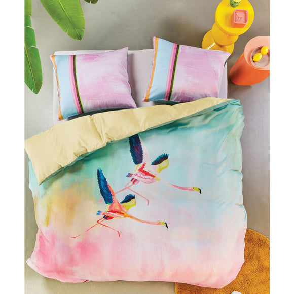 NNEDSZ Oilily Colourful Birds Multi Cotton Sateen Quilt Cover Set King