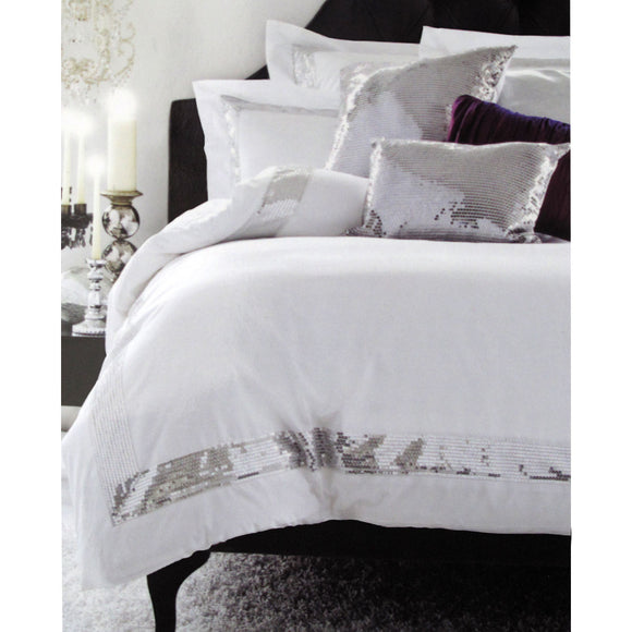 NNEDSZ Accessorize Sequins White Cotton Quilt Cover Set Single