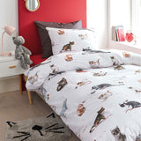 NNEDSZ Bedding House Cute Cats Cotton Quilt Cover Set Single
