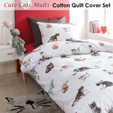 NNEDSZ Bedding House Cute Cats Cotton Quilt Cover Set Single